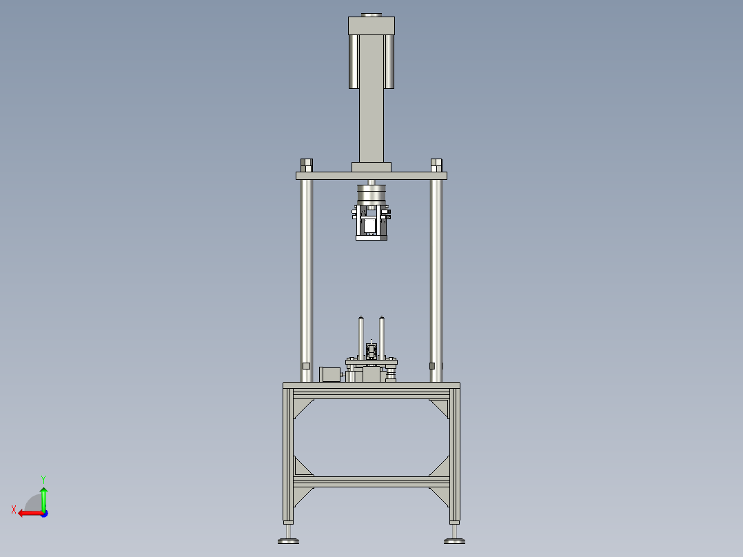 压力机转子电枢轴的压入装置后视图