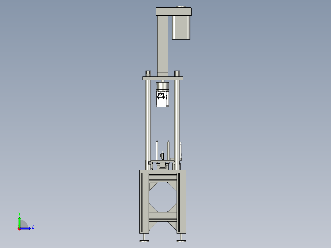 压力机转子电枢轴的压入装置左视图