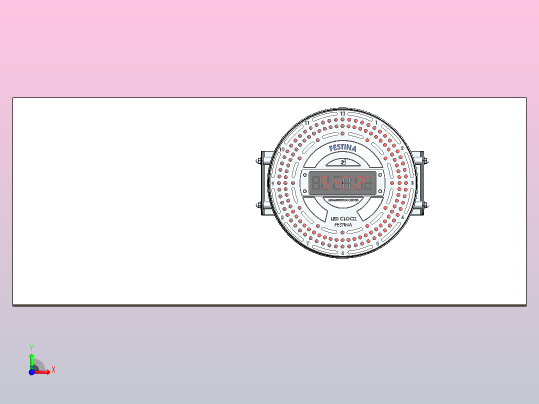 LED挂钟前视图