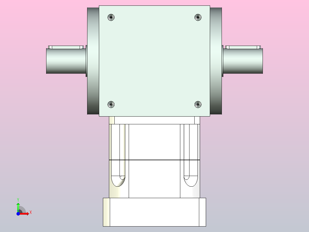 PW140双轴 PGH115-L1 24-110-145-M8 转向器PW140 双轴输出 带115斜齿减速机前视图