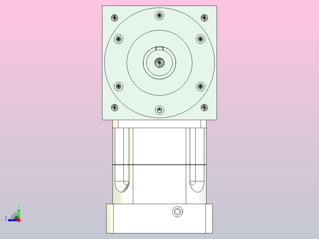 PW140双轴 PGH115-L1 24-110-145-M8 转向器PW140 双轴输出 带115斜齿减速机右视图