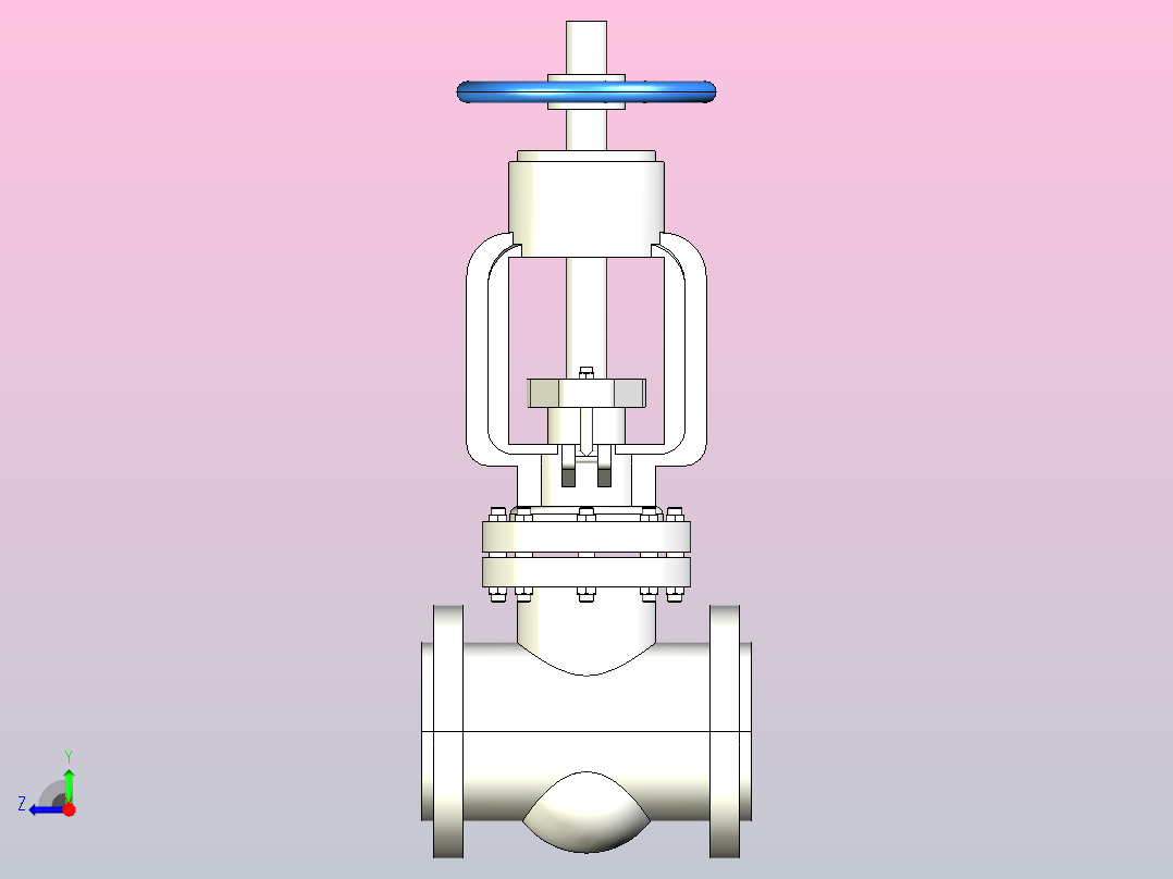 API闸阀-300Lb[14]右视图