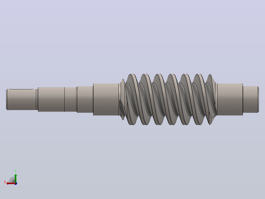 1_蜗杆solidworks后视图
