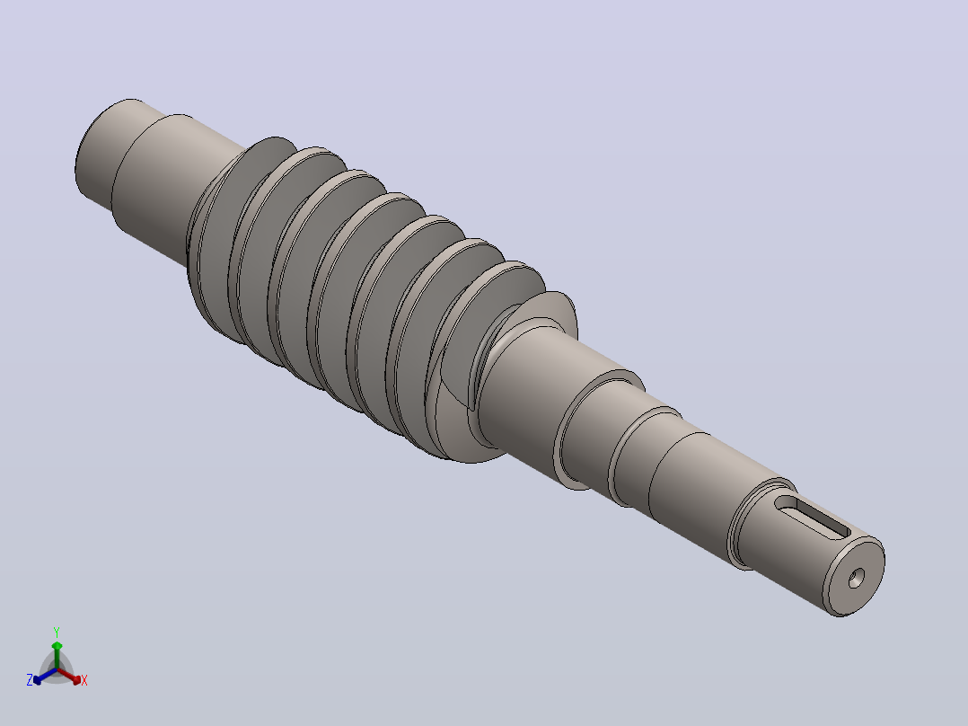 1_蜗杆solidworks正等轴测图