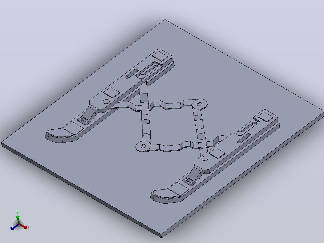 Laptop stand笔记本电脑支架3D图纸 Solidworks设计主视图