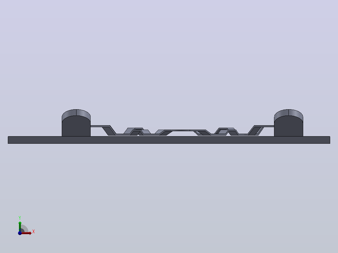 Laptop stand笔记本电脑支架3D图纸 Solidworks设计前视图