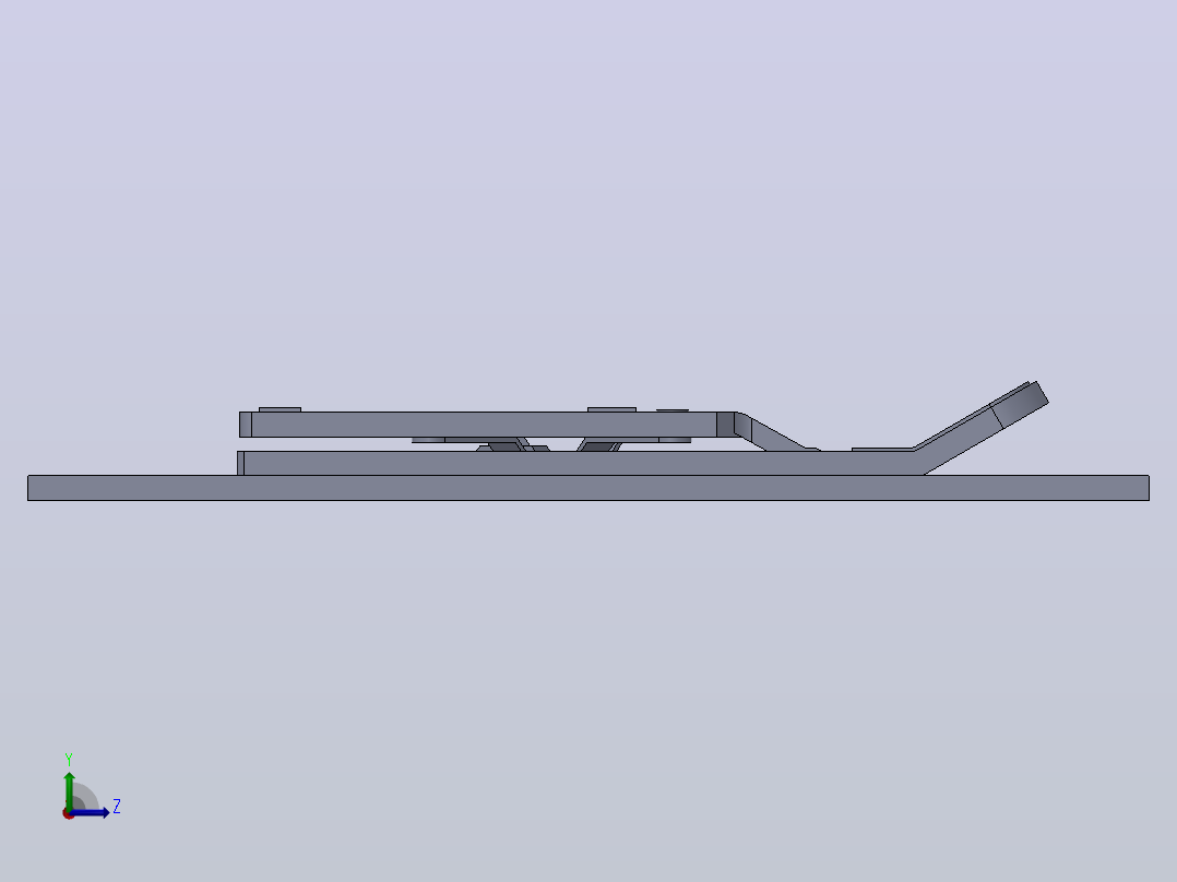 Laptop stand笔记本电脑支架3D图纸 Solidworks设计左视图