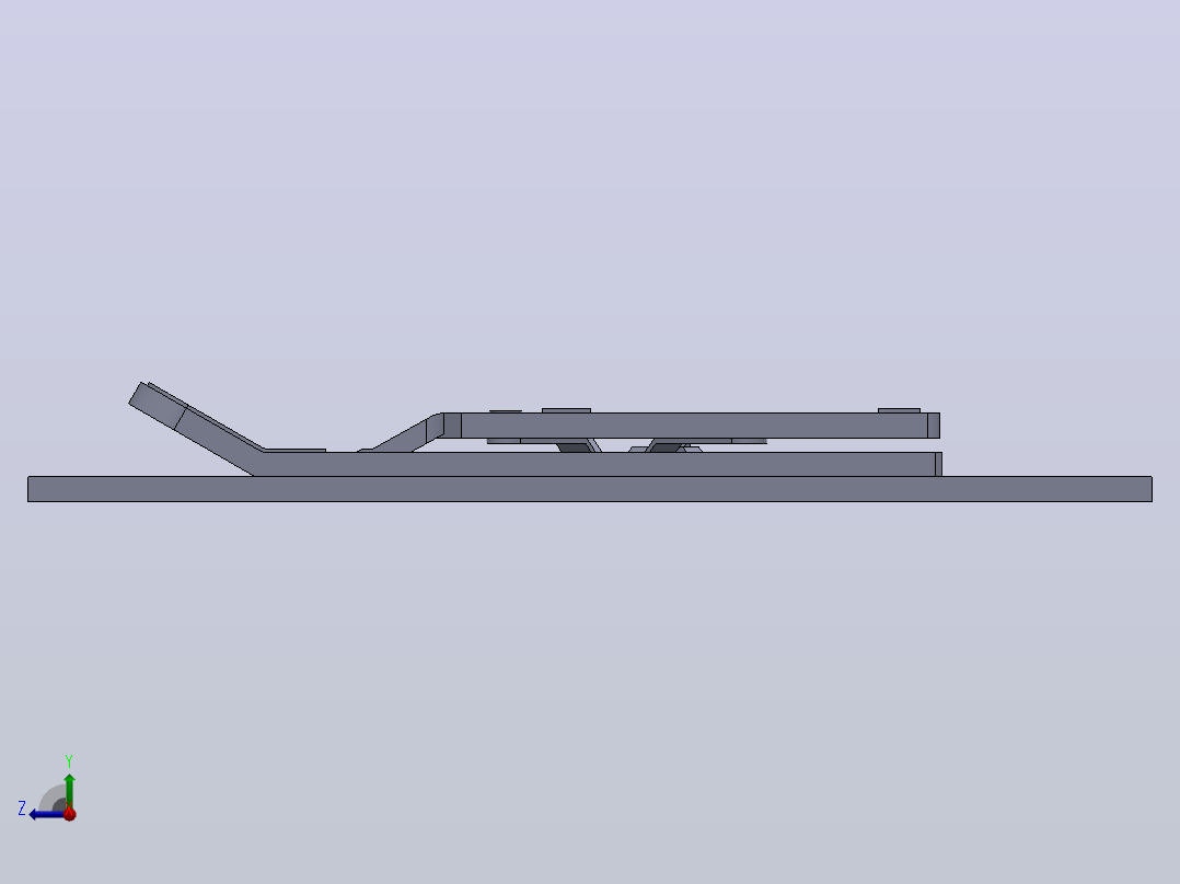 Laptop stand笔记本电脑支架3D图纸 Solidworks设计右视图