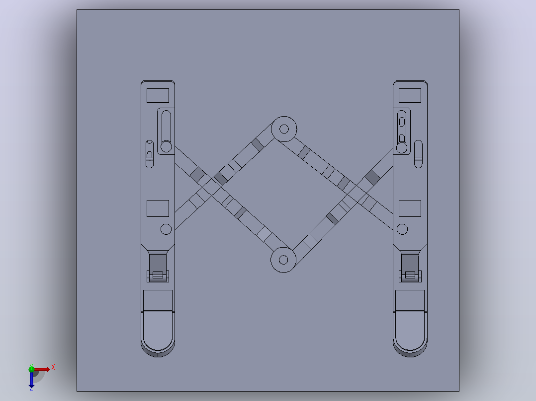 Laptop stand笔记本电脑支架3D图纸 Solidworks设计俯视图