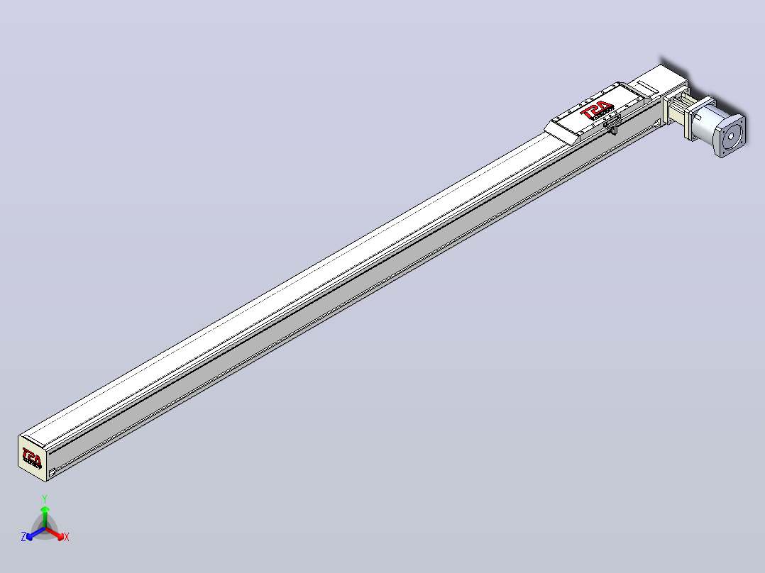 伺服电机集成皮带传动直线执行器TPA-OCB-100-192-L1750-DL-J90-N3主视图