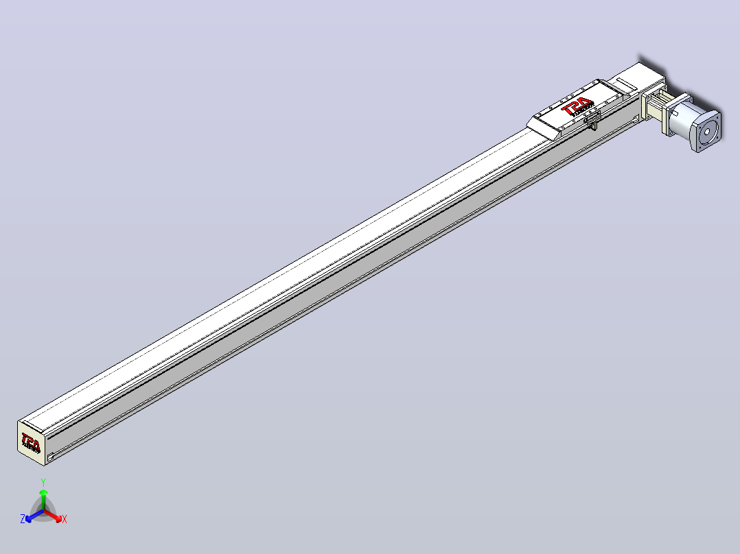 伺服电机集成皮带传动直线执行器TPA-OCB-100-192-L1750-DL-J90-N3正等轴测图