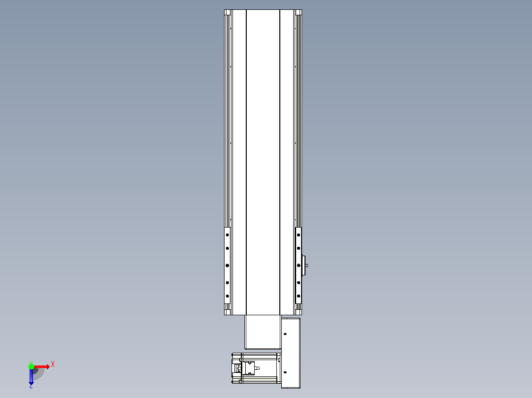 皮带直线轴半封闭可选导轨TPA-HNB-202D-140-L450-MR-Y-P75-N3俯视图