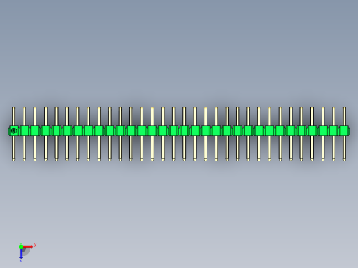 彩色公排针 100mil 2.54mm 系列-DS1022_green_2x32p_100mil_TypeD_rev1.0俯视缩略图