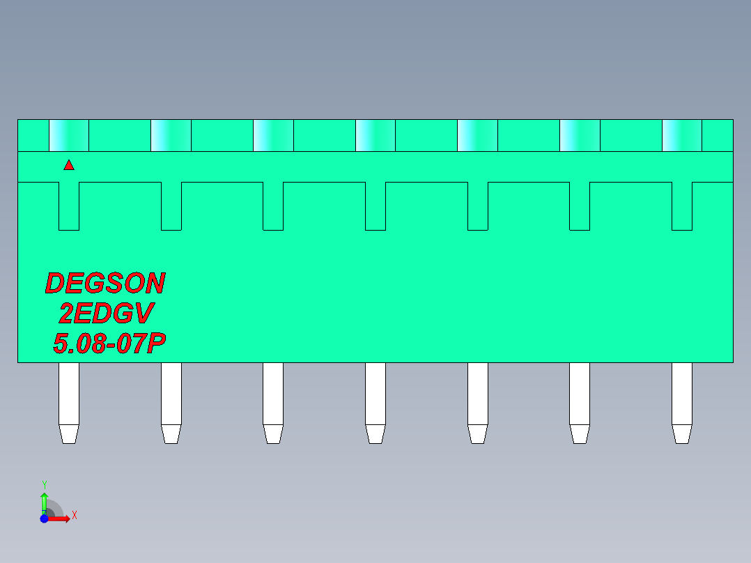DEGSON 2EDG 系列 5.08mm 可插拔接线端子组-2EDGV-5.08-07P-14-00AH前视图