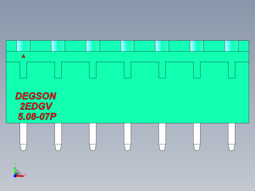 DEGSON 2EDG 系列 5.08mm 可插拔接线端子组-2EDGV-5.08-07P-14-00AH前视缩略图