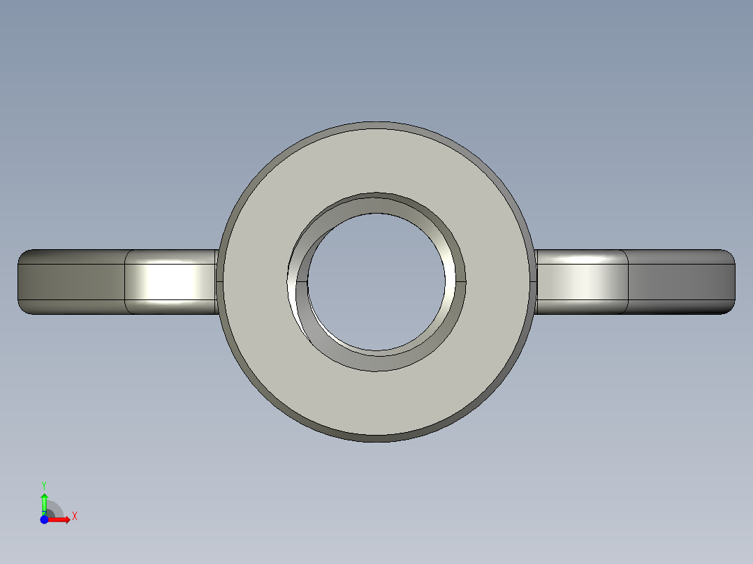 WING NUT 5-16in-18 Thread size 9-16in Base Diameter.STEP前视图