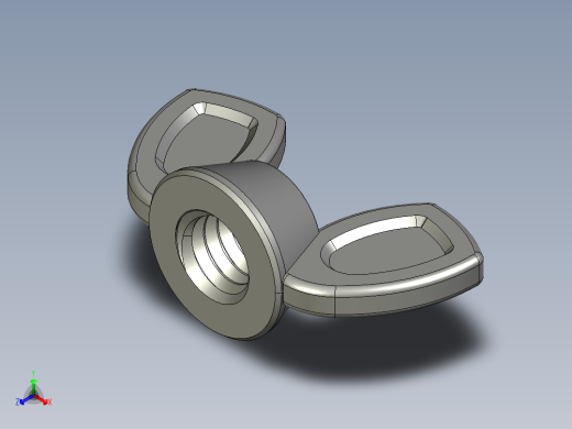 WING NUT 5-16in-18 Thread size 9-16in Base Diameter.STEP正等轴测缩略图