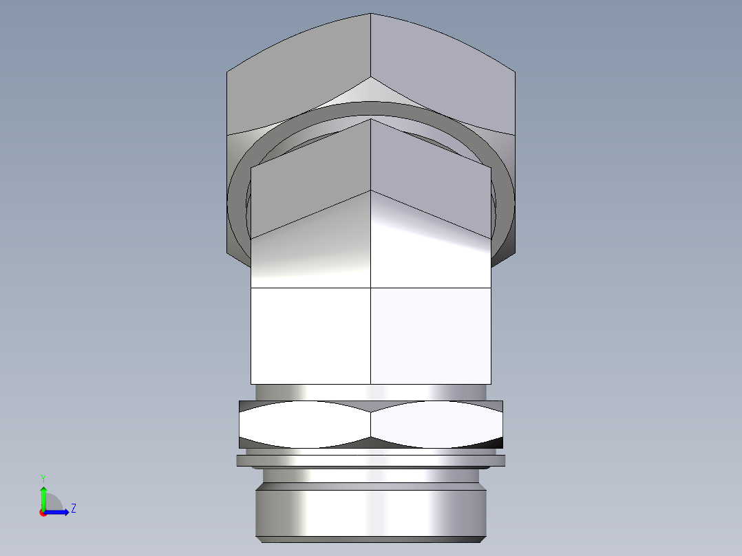 卡套式工业通用硬管接头EO_Adjustable_locknut_45_deg_elbow_VEE42ZLMCF左视图