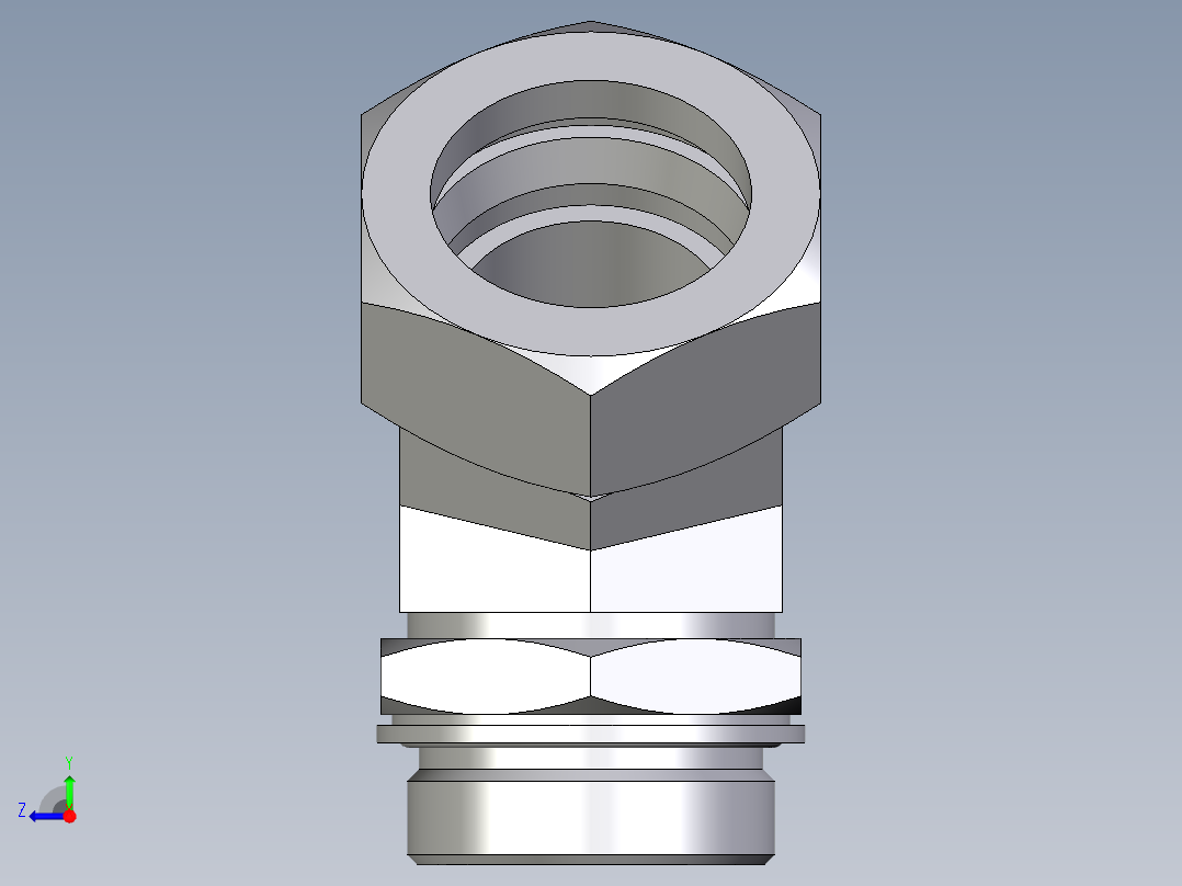 卡套式工业通用硬管接头EO_Adjustable_locknut_45_deg_elbow_VEE42ZLMCF右视图