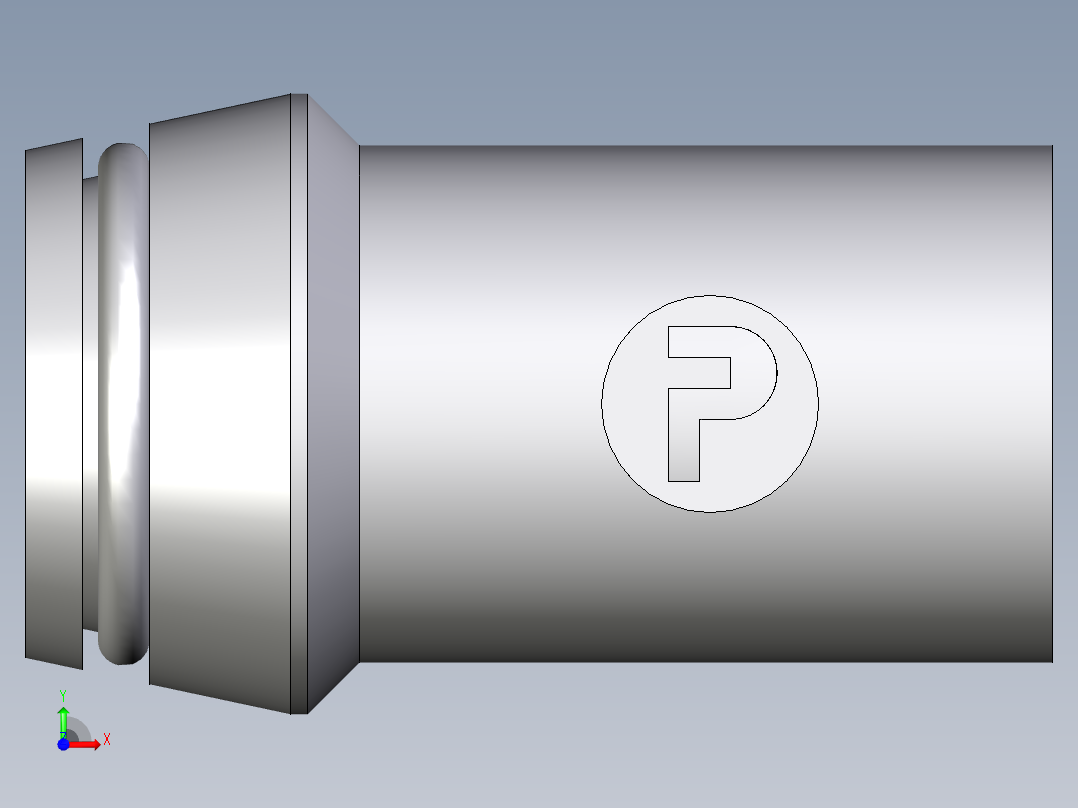 卡套式工业通用硬管接头EO_Weld_nipple__orbital__SKA25X3ORB71前视图