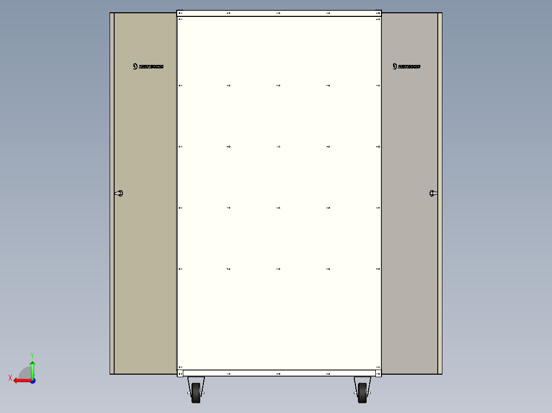 钣金文件柜后视图