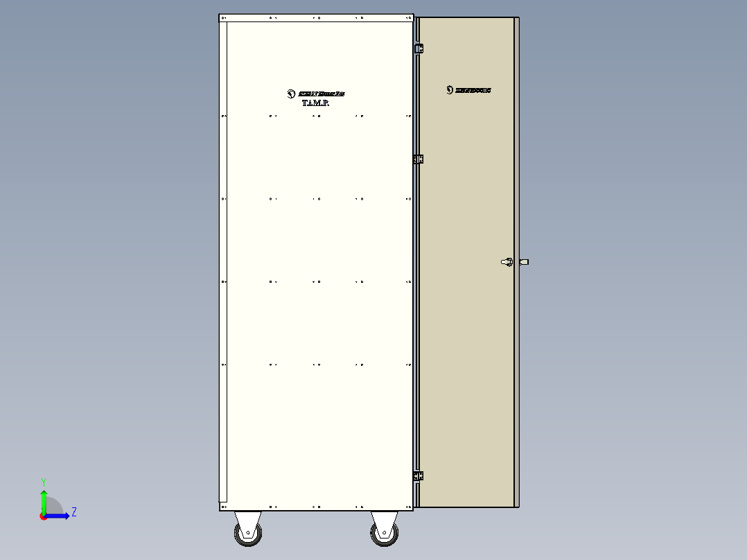 钣金文件柜左视图