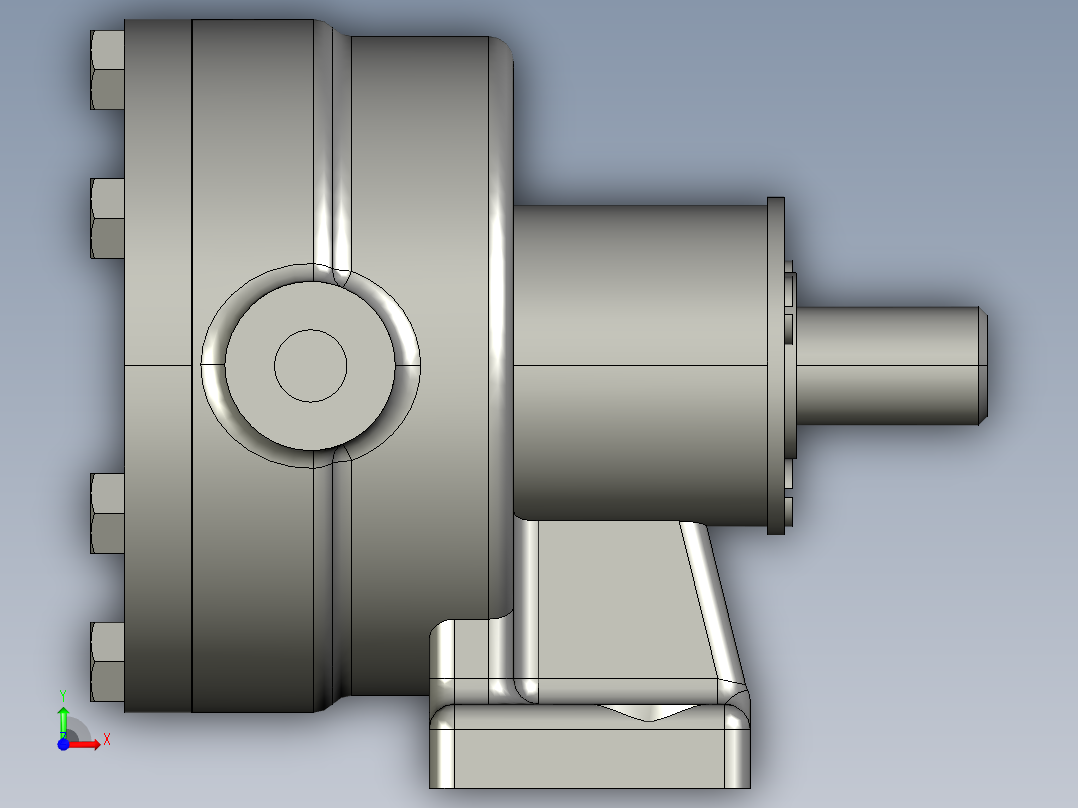 三元子泵模型前视图