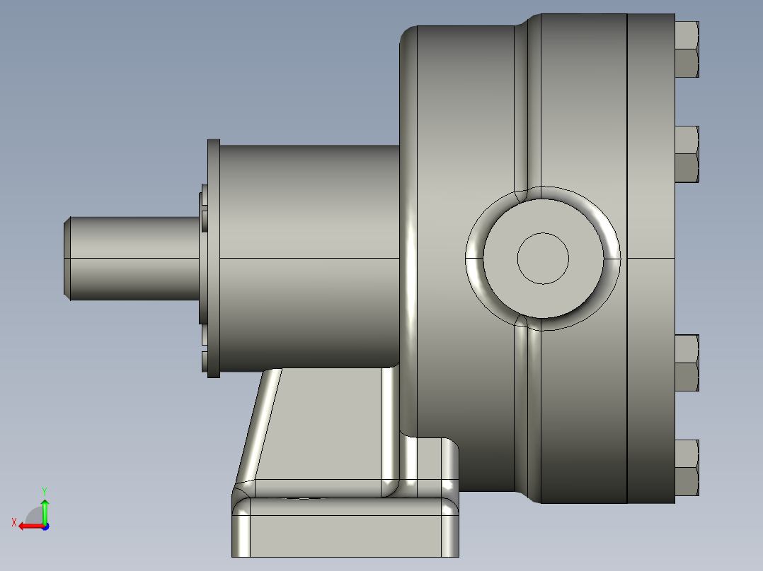 三元子泵模型后视图