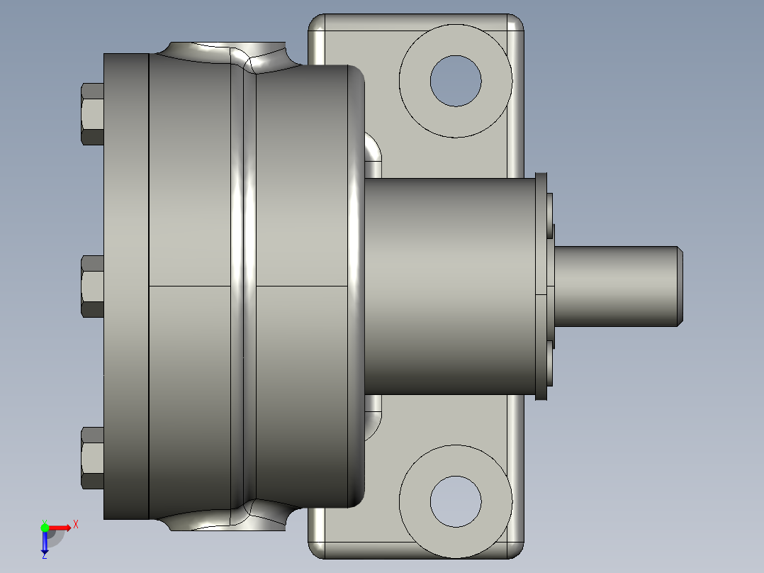 三元子泵模型俯视图