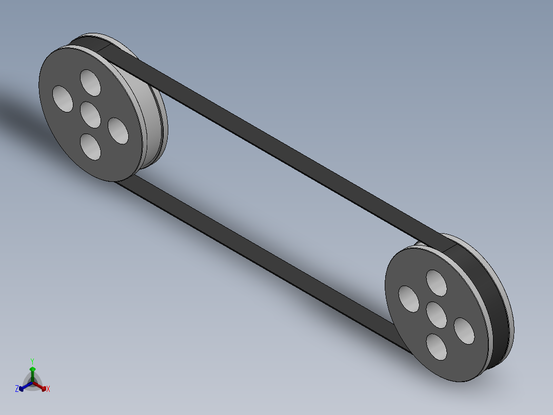 皮带和滑轮驱动--sw三维 3d模型设计图正等轴测图