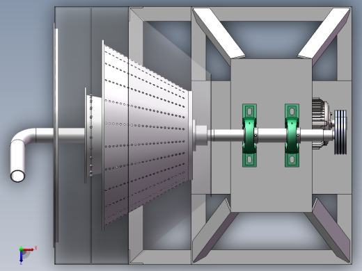 淀粉渣分离机3d图纸 cad图纸 sw设计画图素材 粉渣分离器3d模型俯视缩略图