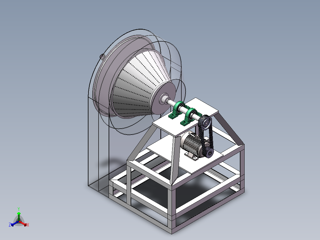 淀粉渣分离机3d图纸 cad图纸 sw设计画图素材 粉渣分离器3d模型正等轴测图