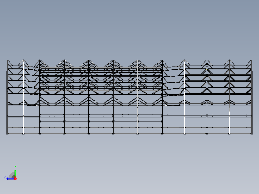 金属结构的停车场右视图