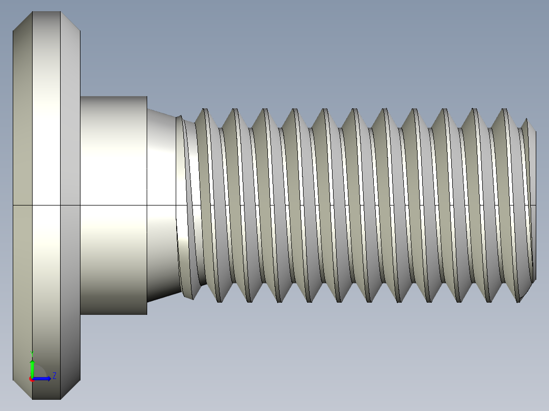 超薄型内六角螺钉-Ultra Low Profile Socket Head Screws 0.5-13 Thread Size 1 in Long.IGS左视图