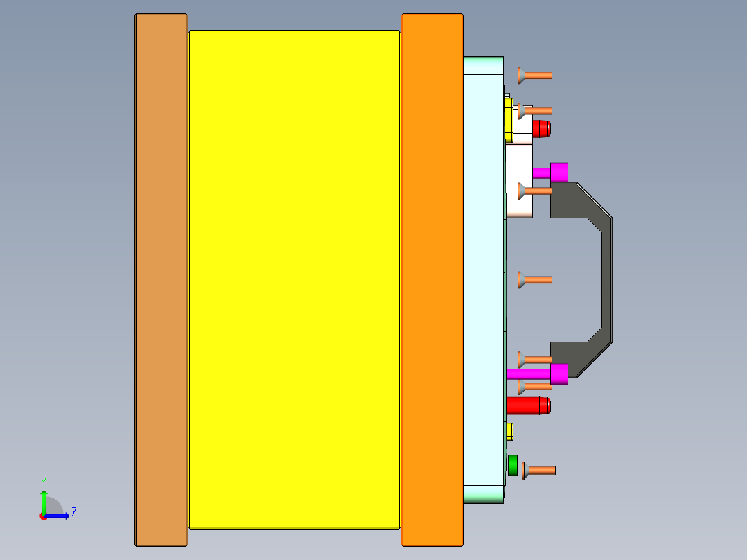 N500-TOP-笔记本CNC工装夹具三维模型CNC9左视图