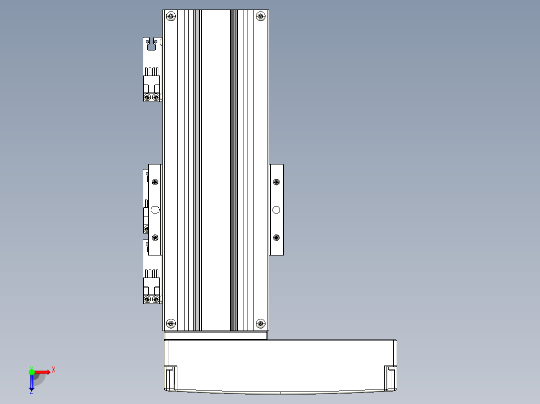 TPA-KNR-86E-1610C-L100A1-ML-P75-N3线性模块铝制底座俯视图
