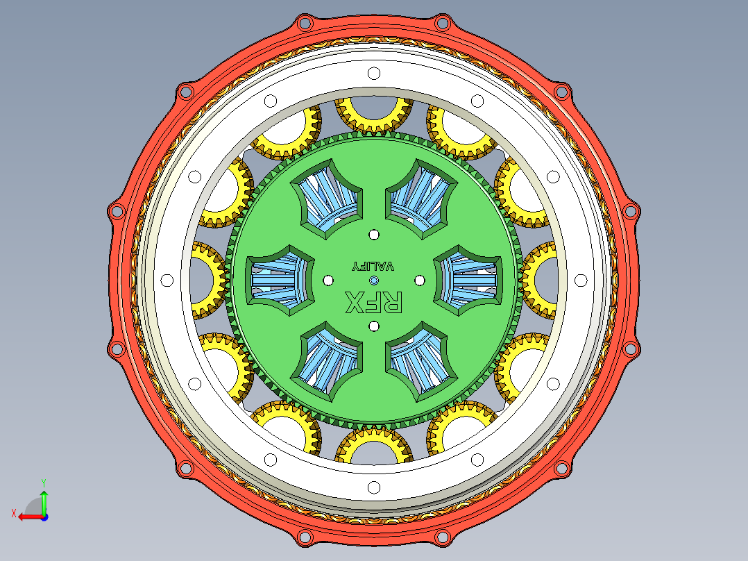 RFX变速器3D数模图纸 STEP格式后视图