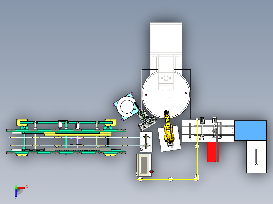 管料自动焊接3D+x_t格式俯视图