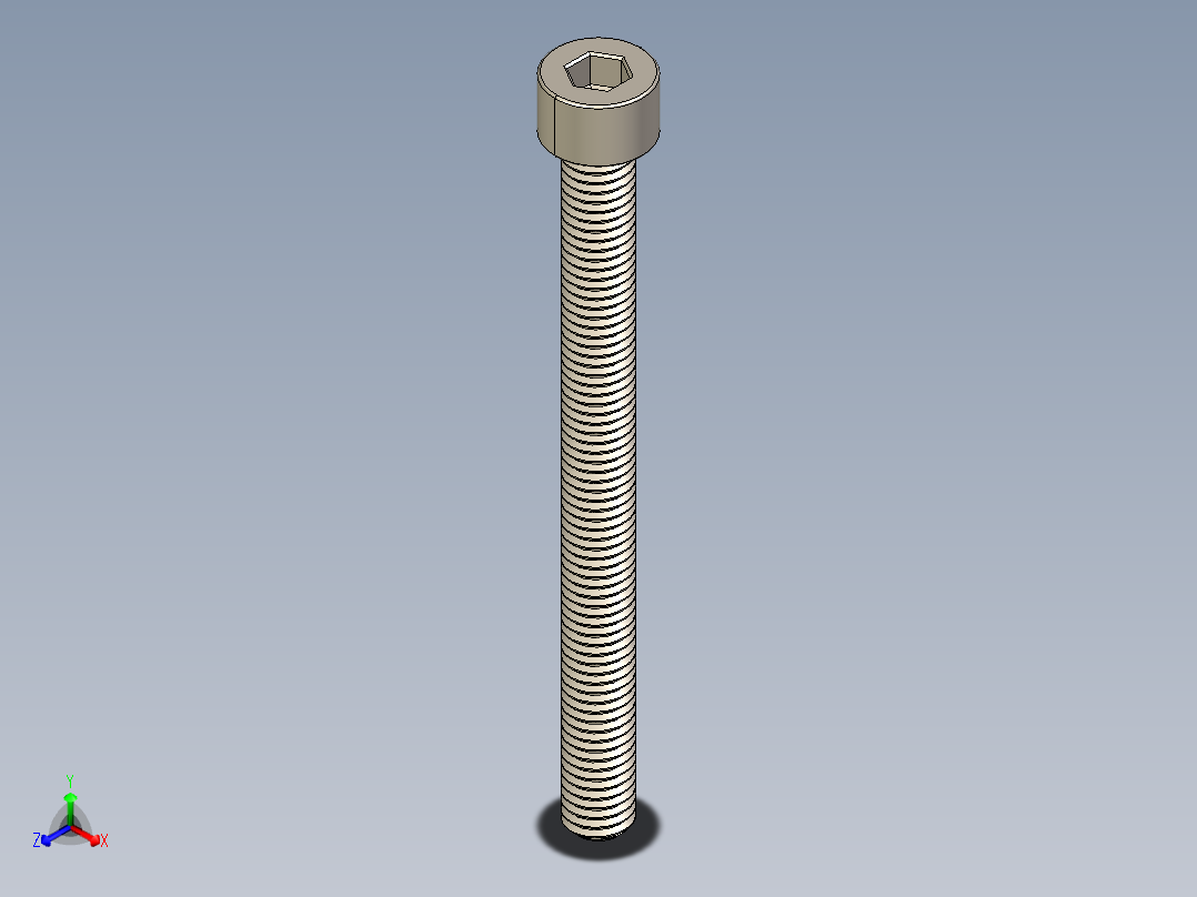 Screw_DIN_912_M8x90F_A2.STEP公制内六角螺钉正等轴测图