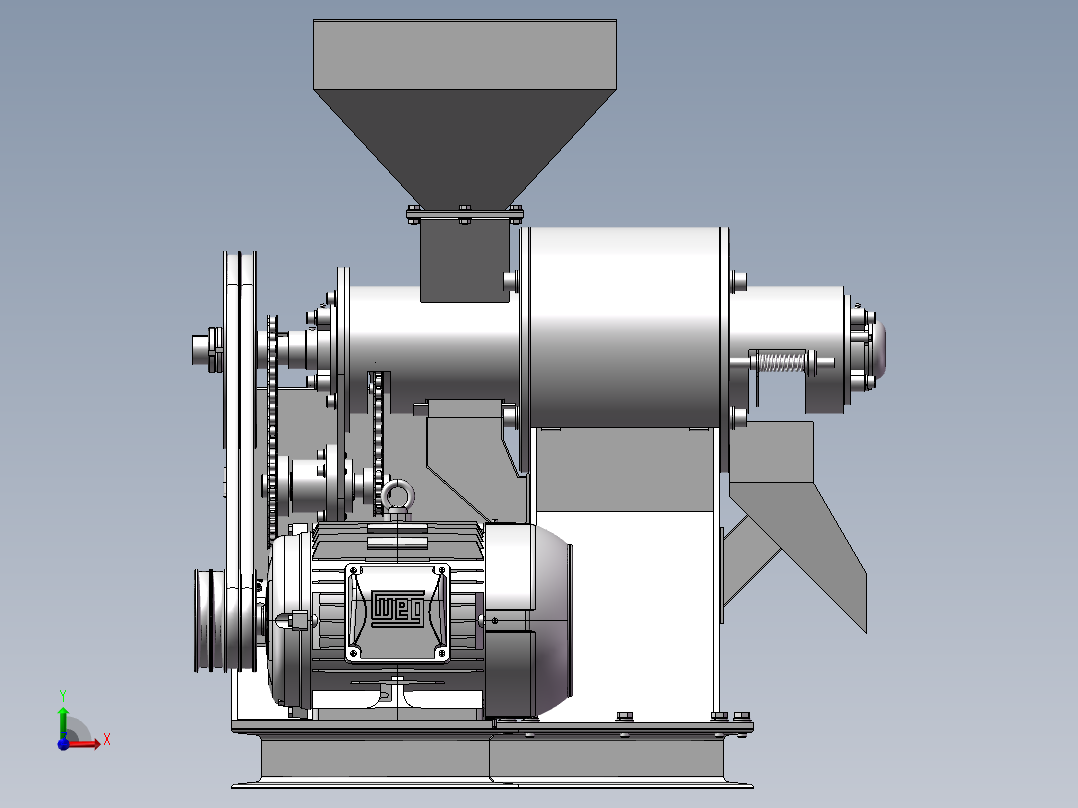 破碎机、玉米破碎机前视图