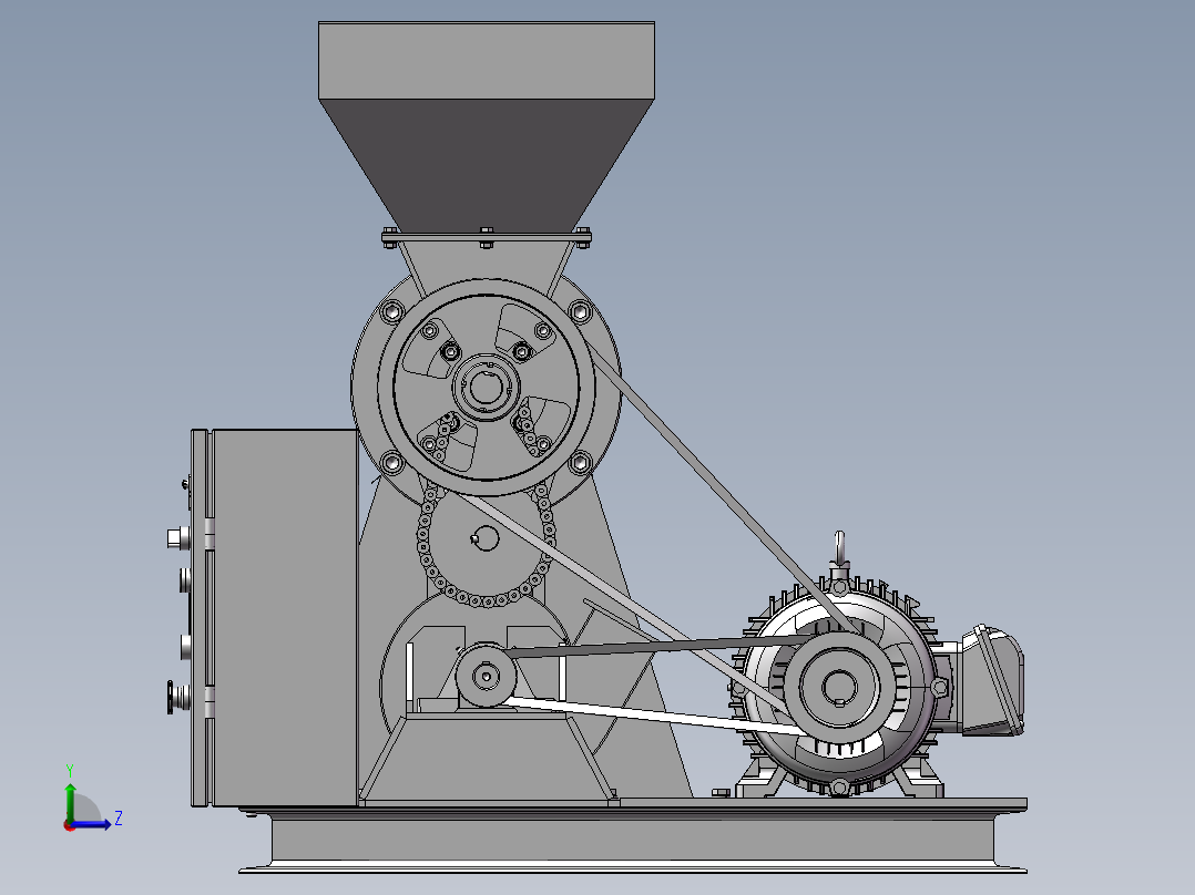 破碎机、玉米破碎机左视图