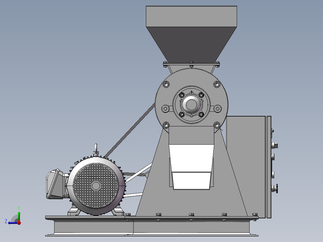 破碎机、玉米破碎机右视图