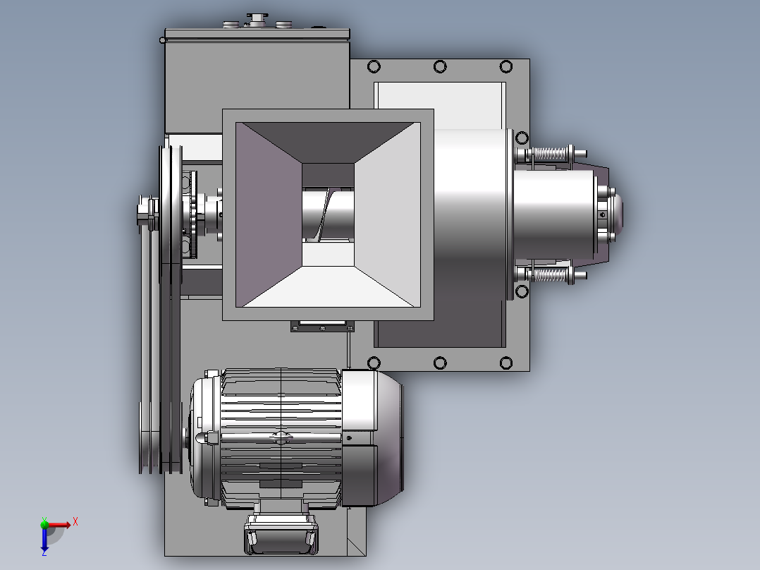 破碎机、玉米破碎机俯视图