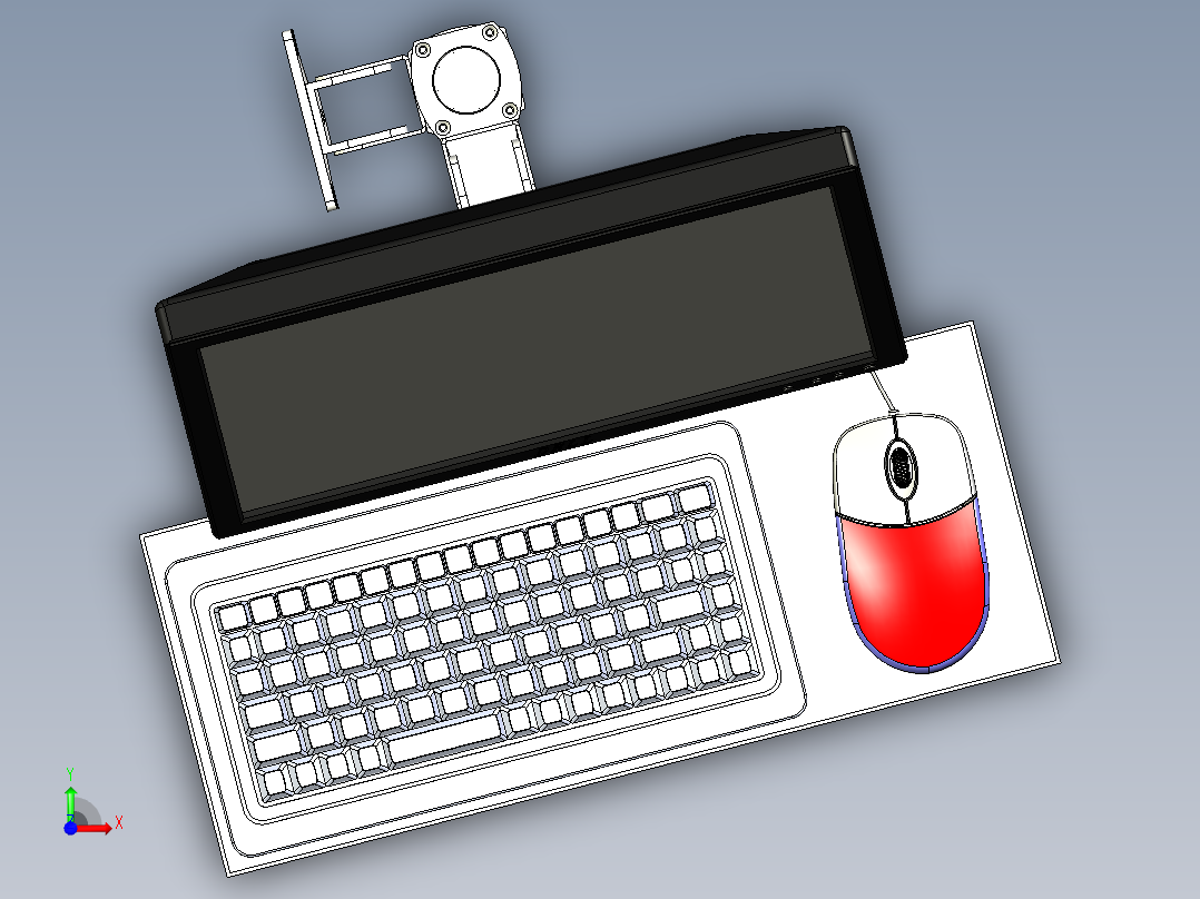 17寸显示器支架前视图