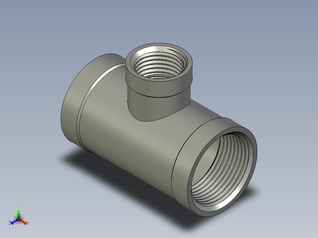螺纹管三通-异径 DN20-DN10