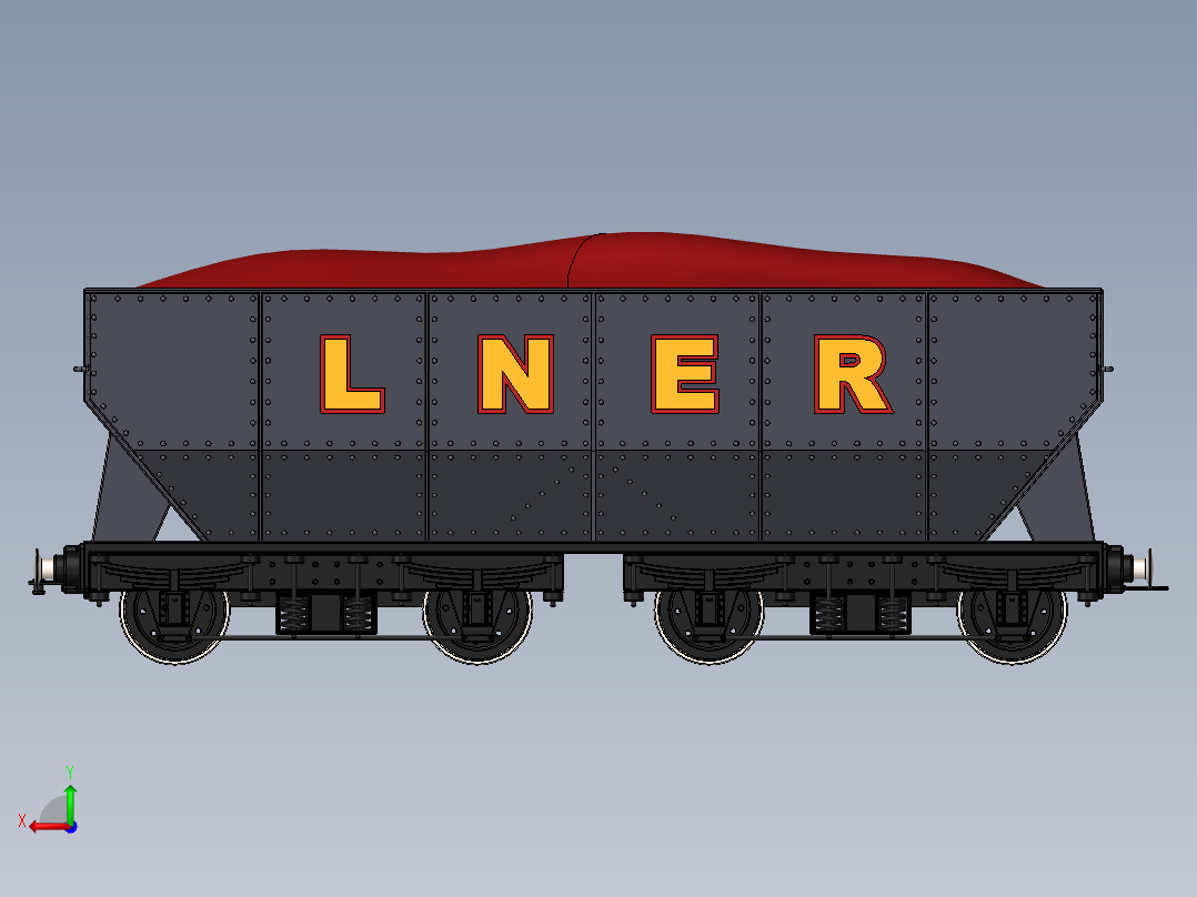 火车机车列车coal-wagon-2832-模型格式为 sw stp后视图