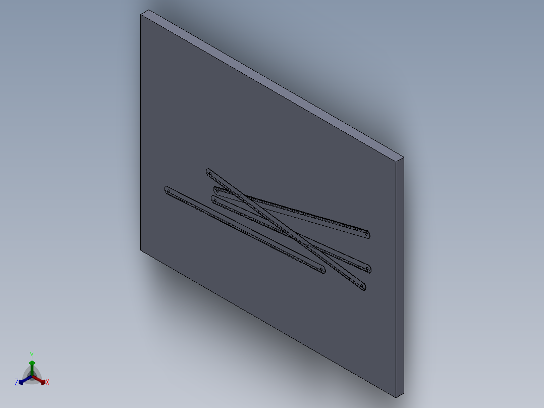 钢锯条 3D模型SolidWorks三维设计图正等轴测图