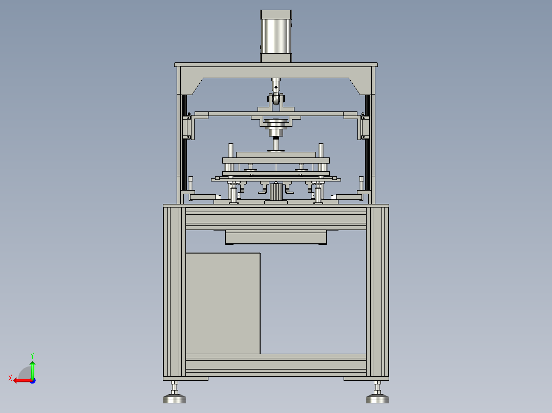 高能气缸的气动压力机后视图