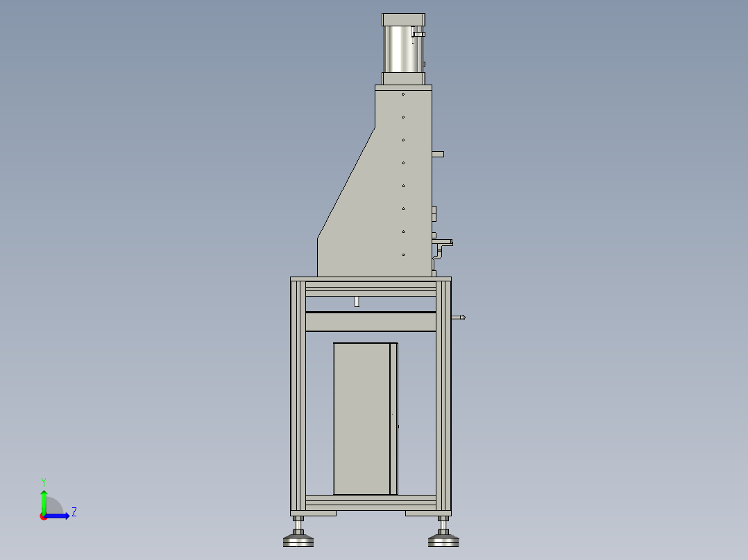 高能气缸的气动压力机左视图