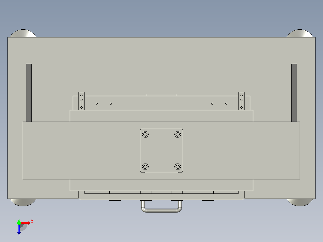 高能气缸的气动压力机俯视图
